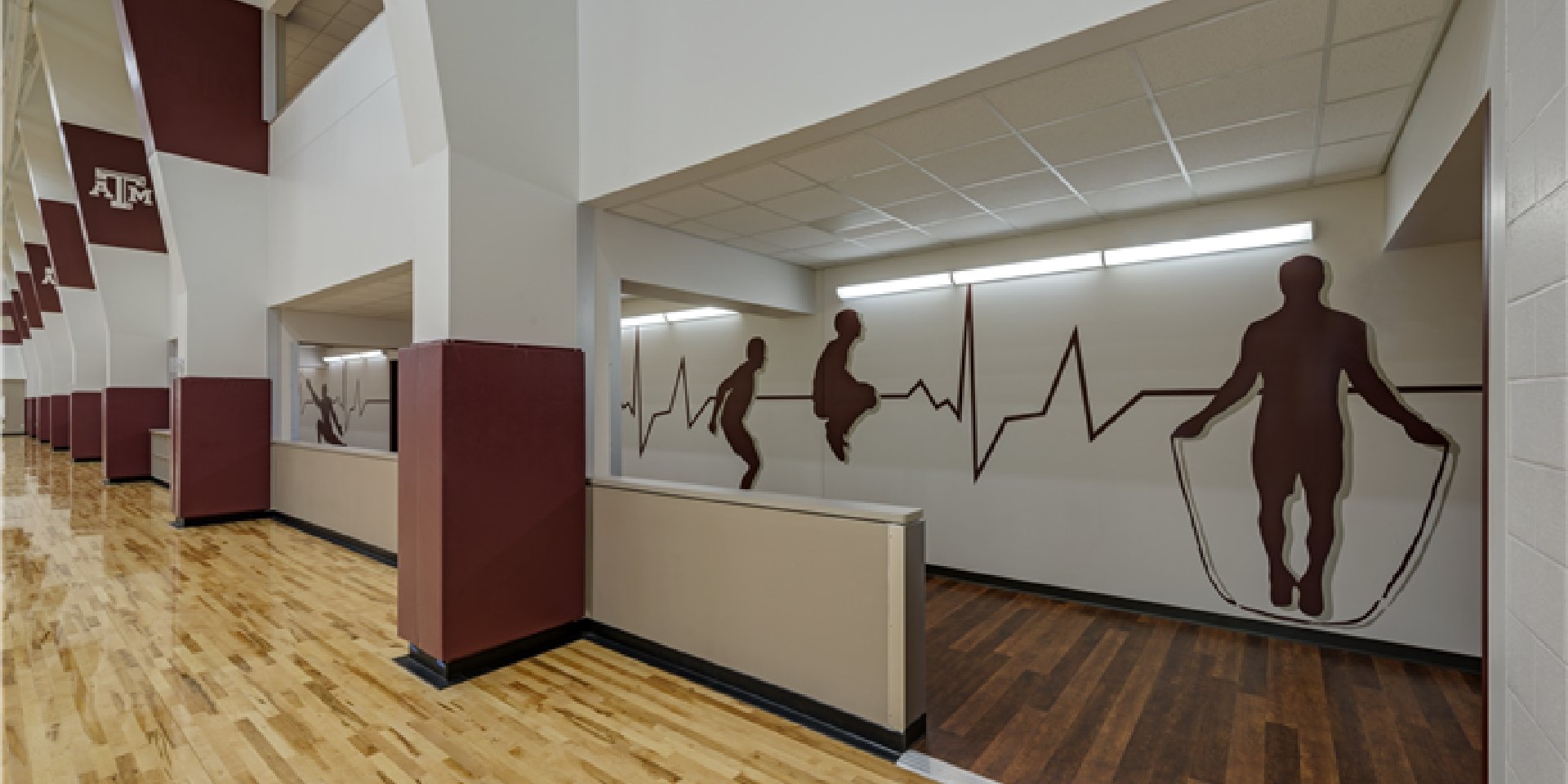 Texas A&amp;M University – PEAP Building  The Physical Education Activity Program (PEAP) Facility built on the campus of Texas A&amp;M University is a 113,800 SF facility containing both administration and athletic functions.&nbsp; The facility is intended to consolidate the Department of Health and Kinesiology’s spaces under one roof.&nbsp; The facility includes a multi-use gymnasium that contains (4) competition basketball courts, (6) volleyball courts, (12) badminton courts and indoor archery lanes in one clear span space with a second story balcony overlooking the gymnasium.&nbsp; Other functional spaces include gymnastics facilities, (3) weight rooms, indoor boot camp facility, fencing room and (3) dance rooms.  Back to Portfolio 